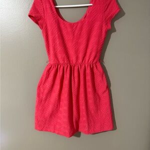 Lily Rose Orange Scoop Neck Sundress Casual Mini